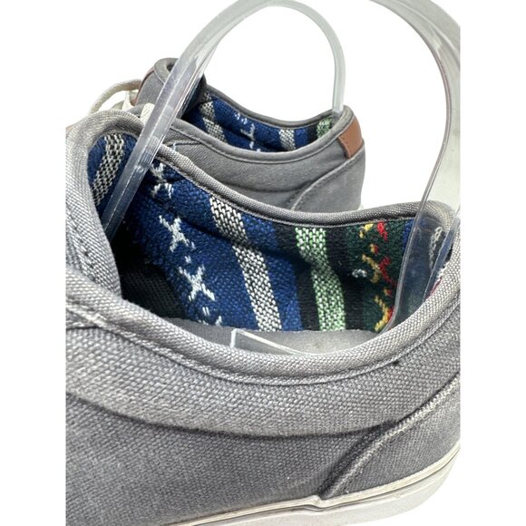 Vans Gray Canvas Lace-Up Low-Top Sneakers With Multicolor Lining Mens Size 8 - Picture 5 of 10